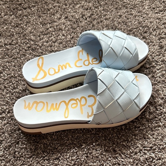 Sam Edelman Light Blue Woven Slide Sandals size 8 - Picture 2 of 13